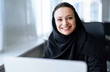 Woman in hijab smiling